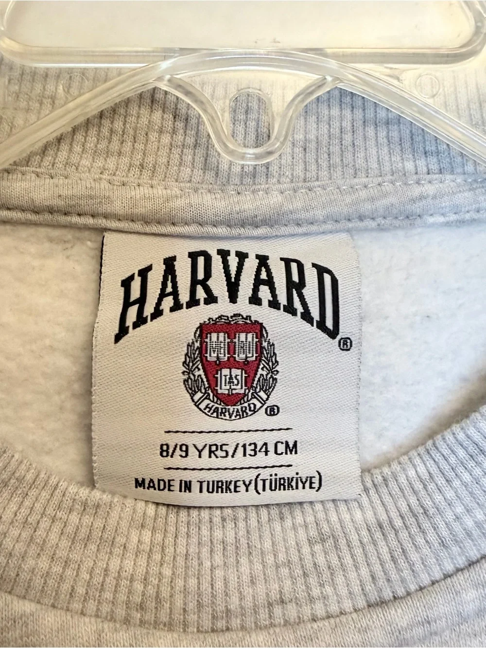 Harvard University Girls 8/9 Cropped Sweatshirt Gray Maroon Crewneck Fall
